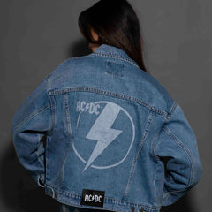 AC/DC - Lightning Bolt - Womens Indigo Denim Jacket