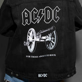 AC/DC - About To Rock - Black Wash Unisex Denim Jacket