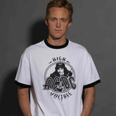 AC/DC - High Voltage - White/Black Ringer Unisex T-shirt