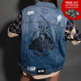 AC/DC - High Voltage - Dark Indigo Unisex Denim Vest
