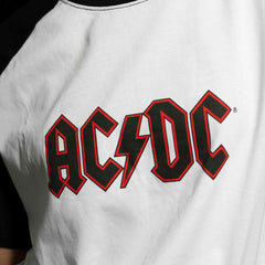AC/DC - Logo - White/Black Raglan Unisex T-shirt