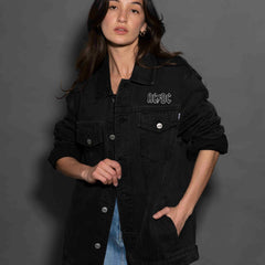 AC/DC - About To Rock - Black Wash Unisex Denim Jacket