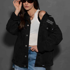 AC/DC - About To Rock - Black Wash Unisex Denim Jacket