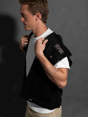 AC/DC - Back In Black - Black Tar Denim Vest