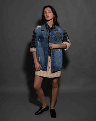 AC/DC - High Voltage - Dark Indigo Denim Vest
