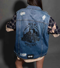 AC/DC - High Voltage - Dark Indigo Denim Vest