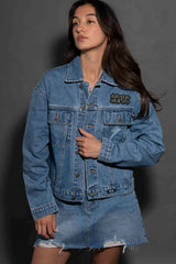AC/DC - Lightning Bolt - Womens Indigo Denim Jacket