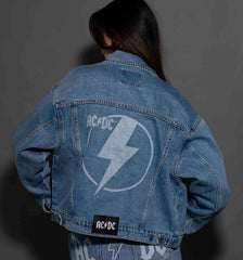AC/DC - Lightning Bolt - Womens Indigo Denim Jacket