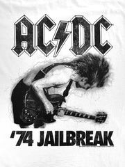 AC/DC - 74 Jailbreak - White Vintage T-shirt