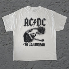 AC/DC - 74 Jailbreak - White Vintage T-shirt