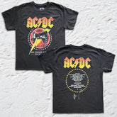 AC/DC - About To Rock Tracklist - Black Vintage T-shirt