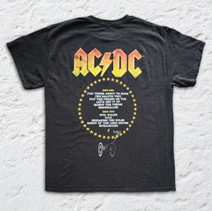 AC/DC - About To Rock Tracklist - Black Vintage T-shirt