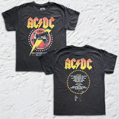 AC/DC - About To Rock Tracklist - Black Vintage T-shirt