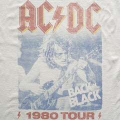 AC/DC - Back In Black Tour '80 - White Vintage T-shirt