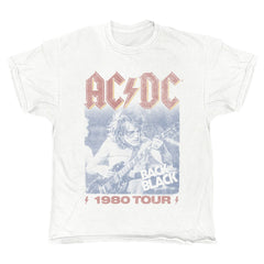 AC/DC - Back In Black Tour '80 - White Vintage T-shirt