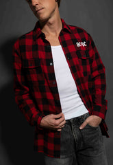 AC/DC - Est 1973 - Black/Red Longsleeve Flannel Shirt