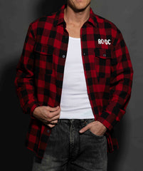AC/DC - Est 1973 - Black/Red Longsleeve Flannel Shirt