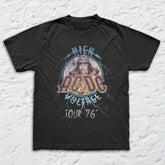 AC/DC - High Voltage Tour '76 - Black Garment-dyed T-shirt