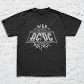 AC/DC - High Voltage - Black Garment-dyed T-shirt