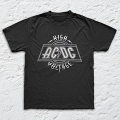 AC/DC - High Voltage - Black Garment-dyed T-shirt