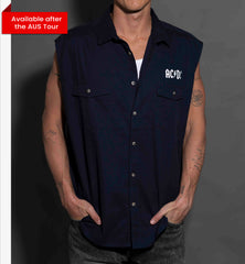 AC/DC - Est 1979 - Navy Workshirt - Cut-off Sleeves