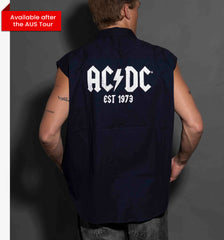 AC/DC - Est 1979 - Navy Workshirt - Cut-off Sleeves