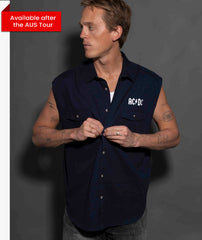 AC/DC - Est 1979 - Navy Workshirt - Cut-off Sleeves