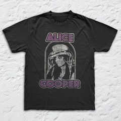 Alice Cooper - Top Hat - Black Garment-dyed T-shirt
