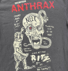 Anthrax - Vintage Flyer - Faded Black T-shirt