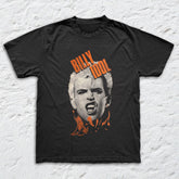 Billy Idol - Flaming Snarl - Black Garment-dyed T-shirt