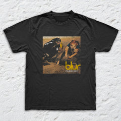 Blur - Parklife Album - Black Garment-dyed T-shirt