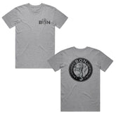 Bon Scott - Crest Mixed Logos - Grey Marle T-shirt