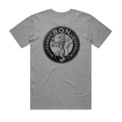 Bon Scott - Crest Mixed Logos - Grey Marle T-shirt