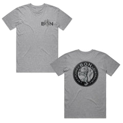 Bon Scott - Crest Mixed Logos - Grey Marle T-shirt
