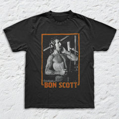 Bon Scott - Dirty Deeds 75SR - Black Garment-dyed T-shirt
