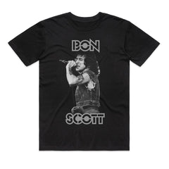 Bon Scott - Torso Singing - Black T-shirt