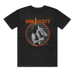 Bon Scott - Vic Park Circle - Black T-shirt