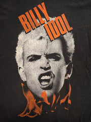 Billy Idol - Flaming Snarl - Black Garment-dyed T-shirt
