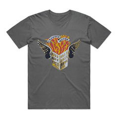 Crowded House - Flaming House - Charcoal T-shirt