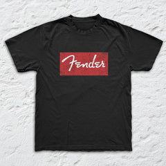 Fender - Box Logo - Black Garment-dyed T-shirt