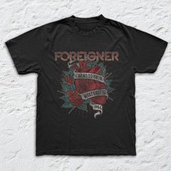 Foreigner - I wanna Know What Love Is - Black Garment-dyed T-shirt