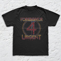 Foreigner - Urgent - Black Garment-dyed T-shirt