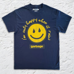Garbage - I'm Only Happy When It Rains - Navy T-shirt