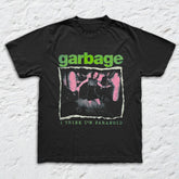 Garbage - Paranoid Photo - Black Garment-dyed T-shirt