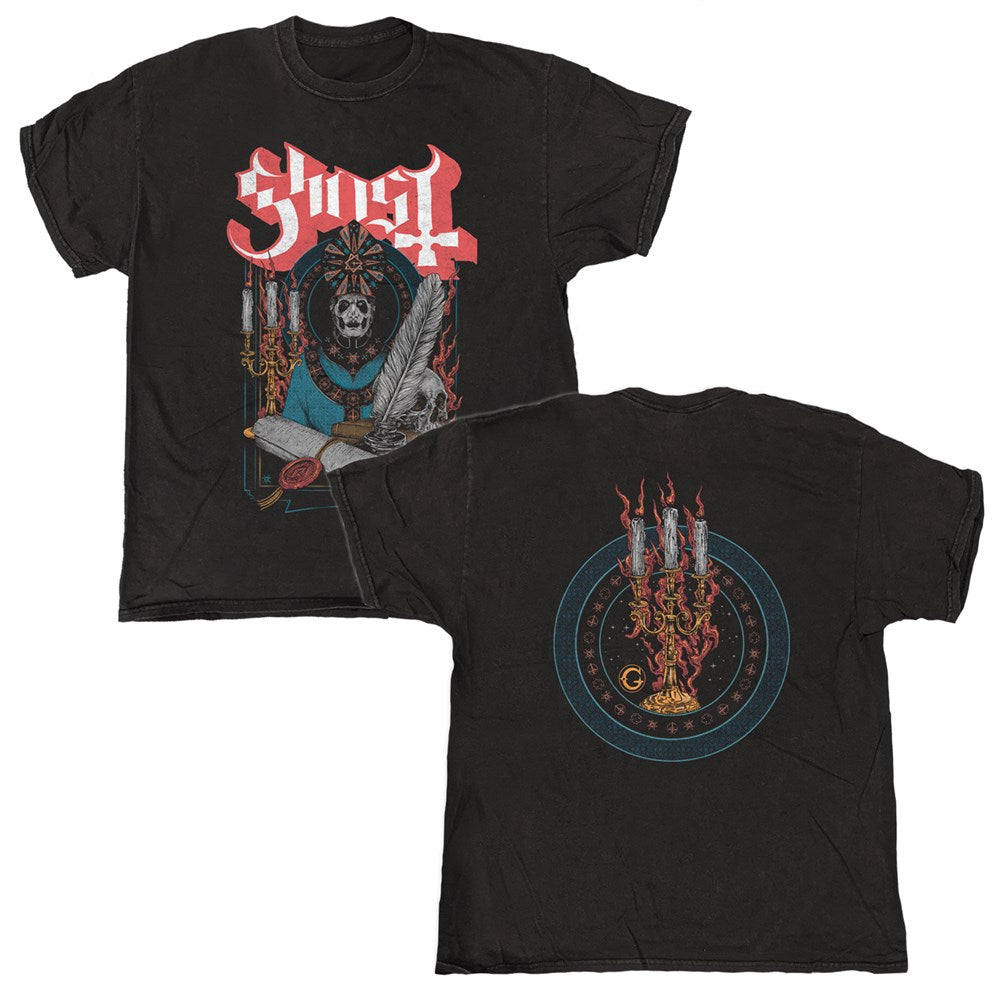 Ghost - Scroll and Seal - Black Vintage T-shirt
