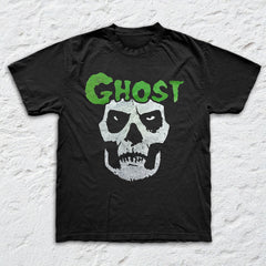 Ghost - Skull - Black Garment-dyed T-shirt