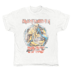 Iron Maiden - Piece of Mind Tour 83 - White Vintage T-shirt