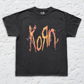Korn - Burning Logo - Black Vintage T-shirt
