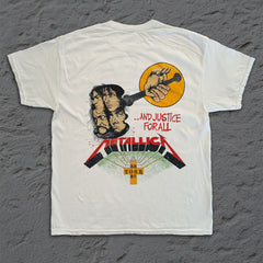 Metallica - And Justice for All Tour 88 - White Vintage T-shirt