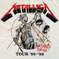 Metallica - And Justice for All Tour 88 - White Vintage T-shirt